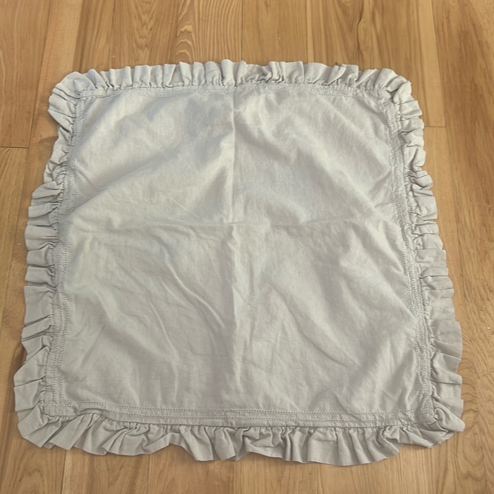 Boho Style Grey Linen Euro Pillow Cover